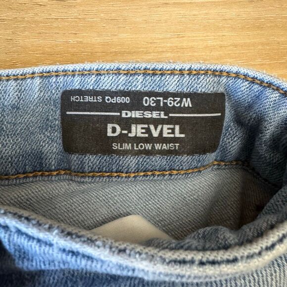 Diesel D-Jevel Women’s Blue Low Rise Denim Jeans Size 29 X 30 Designer Luxury - Picture 6 of 10
